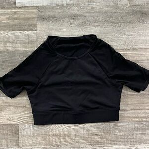 Alo Yoga crop top with sheer short sleeves